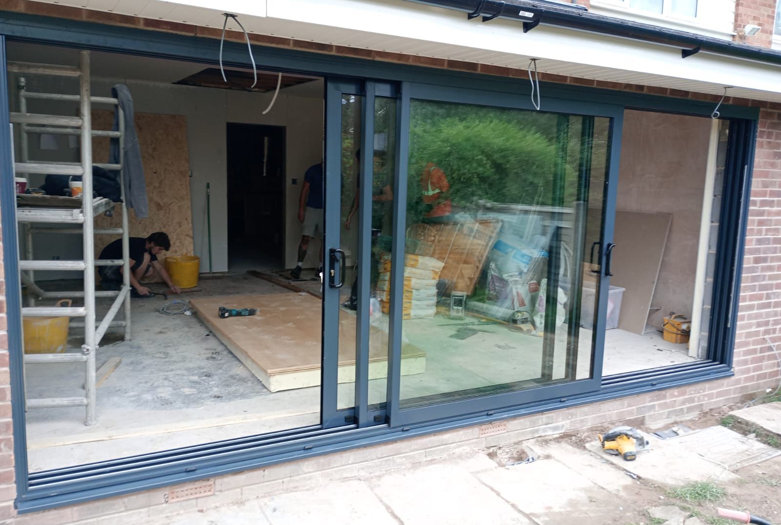 large black sliding doors